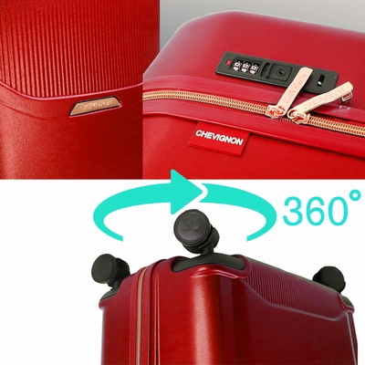 SET DE 3 VALISES CHEVIGNON Valises en ABS, 8 roues 360°,