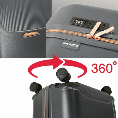 SET DE 3 VALISES CHEVIGNON Valises en ABS, 8 roues 360°,