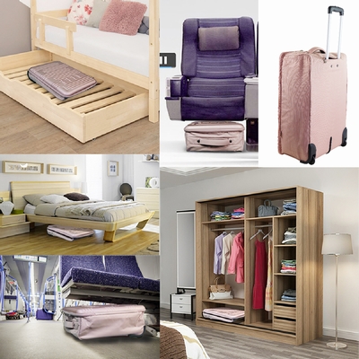 LOT DE 2 VALISES 70CM PLIABLE SEMI-RIGIDE ABS + POLYESTER
