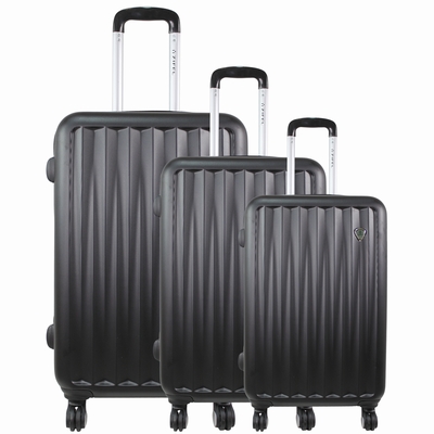 PACK 3 VALISES Matière : ABS 8 Roues (4 double roues) 360°