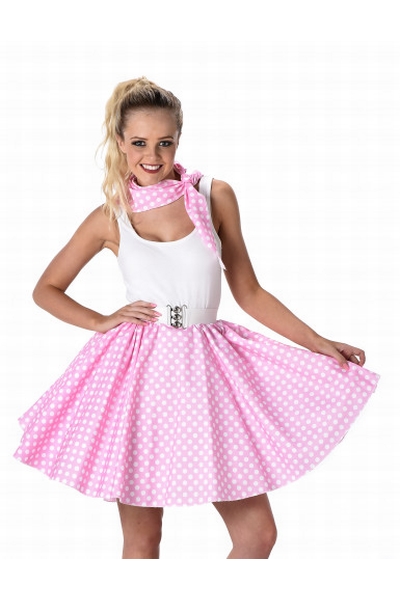 JUPE A PETITS POIS - FEMCHIC - ROSE CLAIRE - 2