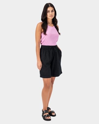 Boutique Fynch-Hatton | Femme | Pantalon | Bermuda uni en pur lin BERMUDA 24134051