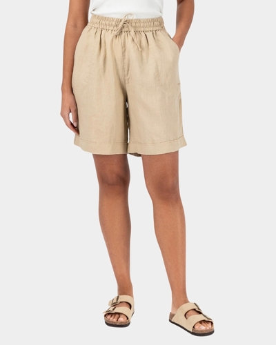 Boutique Fynch-Hatton | Femme | Pantalon | Bermuda uni en pur lin BERMUDA 24134051