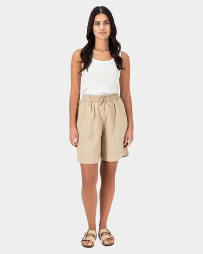 Boutique Fynch-Hatton | Femme | Pantalon | Bermuda uni en pur lin BERMUDA 24134051
