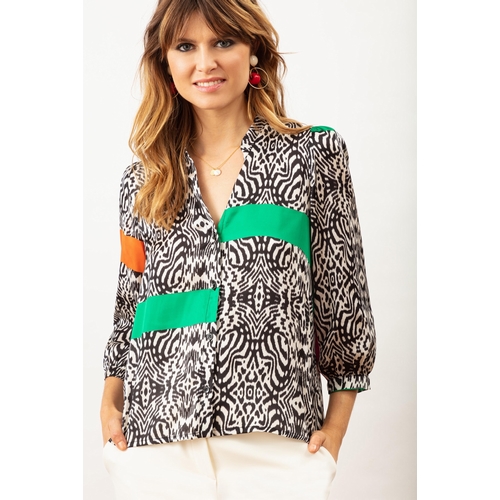 CHEMISE 4053 LOUISON - BLEU BLANC ROUGE - IMPRIME - 2