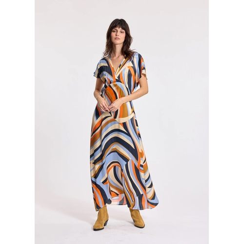 ROBE L MAGDA KIARA - LAUREN VIDAL - IMPRIME BLEU - 1