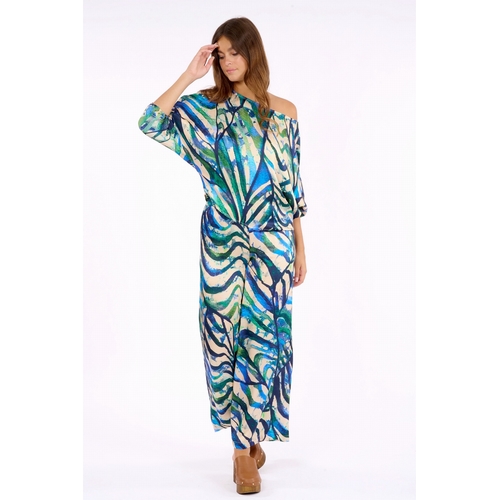 PANTALON BOBI LAGOON - LAUREN VIDAL - IMPRIME BLUE - 1