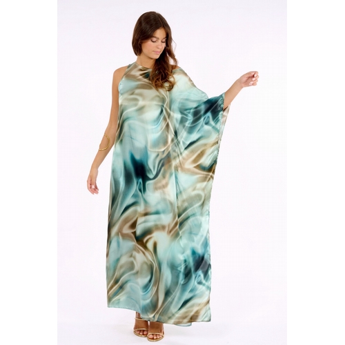 ROBE L NESSA LAGOON - LAUREN VIDAL - IMPRIME GREEN - 1