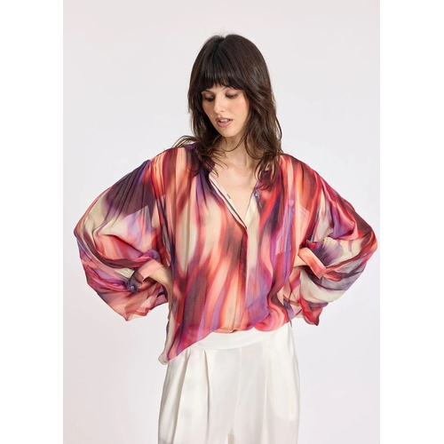 BLOUSE BLAZ TOPAZE VOILE - LAUREN VIDAL - IMPRIME FLAM - 1