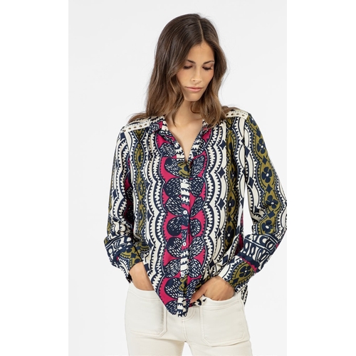 CHEMISE 4027 JESSIE - BLEU BLANC ROUGE - IMPRIME - 1
