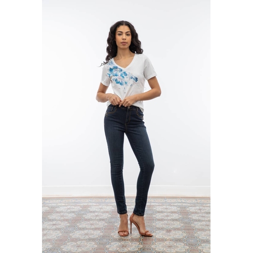 TEE SHIRT MC HOT0166 - EVA KAYAN - IMP. BLEU - 1