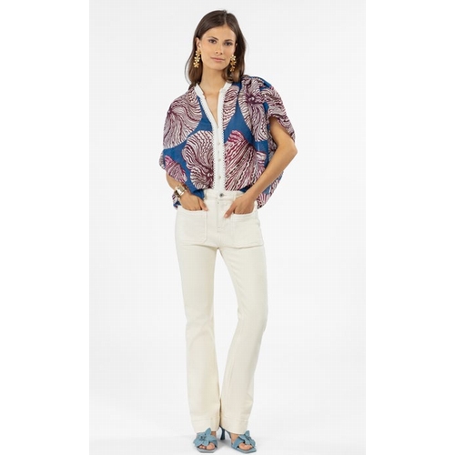 BLOUSE 4071 JAKE - BLEU BLANC ROUGE - IMPRIME - 2