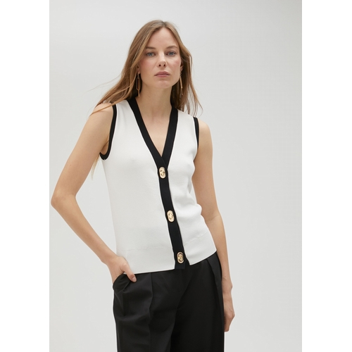 GILET LS2511001 - LOLA CASADEMUNT - NOIR ET BLANC - 1