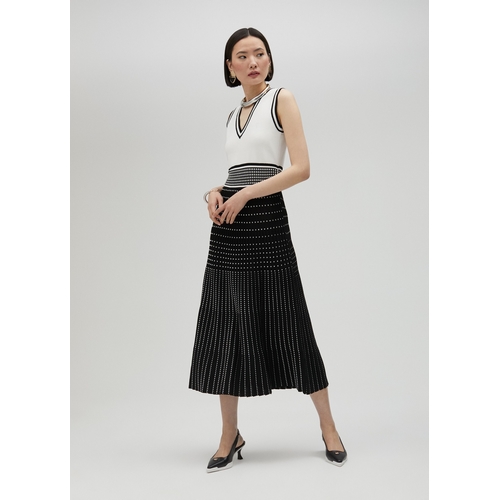 ROBE LS2516002 - LOLA CASADEMUNT - NOIR ET BLANC - 1