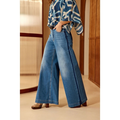 PANTALON KIRA ELIO - LAUREN VIDAL - DENIM MOYEN - 1