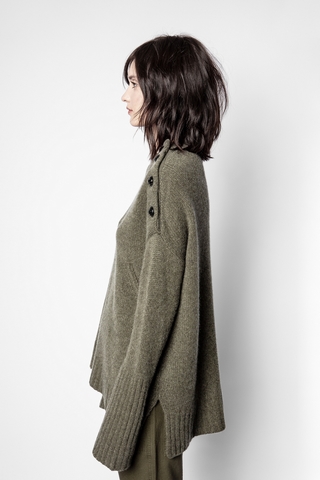 zadig%2526voltaire+womens+khaki+cashmere+sweater+with+buttons+on+shoulder.+100%2525+cashmere.+dimensions%253A+model+is+176+cm%252F5%25279%2522+and+is+wearing+a+size+s.