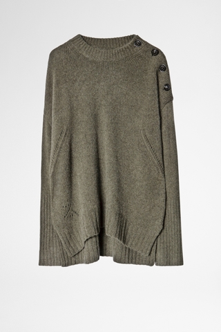 zadig%2526voltaire+womens+khaki+cashmere+sweater+with+buttons+on+shoulder.+100%2525+cashmere.+dimensions%253A+model+is+176+cm%252F5%25279%2522+and+is+wearing+a+size+s.