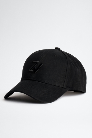 zadig%2526voltaire+mens+black+cap+with+zv+initials+on+front.+100%2525+cotton.