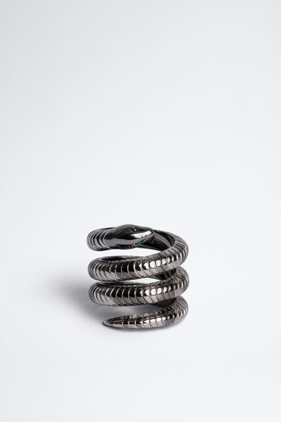 Wrap a totem snake around your finger with this brass ring,