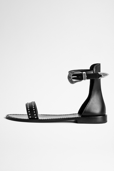 Zadig&Voltaire womens leather sandals, embellished with