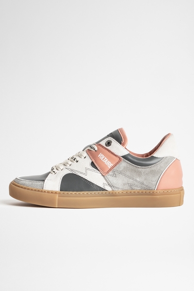 Zadig&Voltaire womens suede low-top leather sneakers with