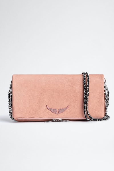 Zadig&Voltaire womens grained leather clutch with zip