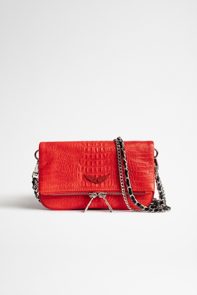 Zadig&Voltaire womens embossed croc-effect leather mini