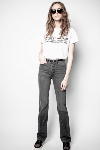 Zadig&Voltaire womens gray jeans with 5 buttons on the