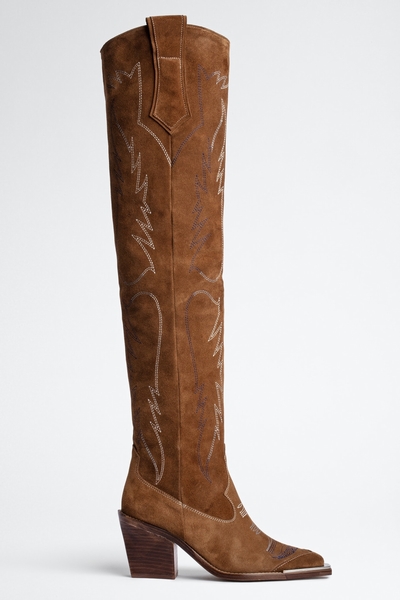 A new twist on the western boot with this very high version: