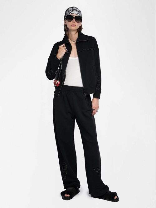 Women's cotton sweatpants with studded western inspired