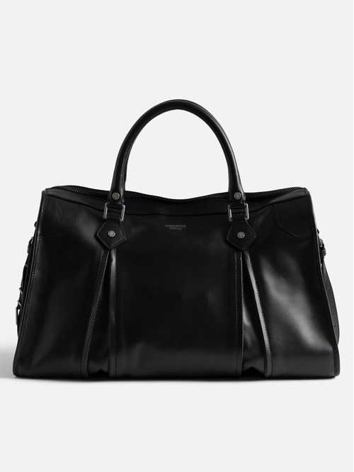 Smooth leather bag, with adjustable shoulder strap and rigid