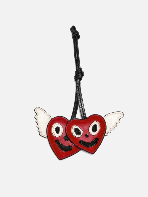Vintage-inspired patent leather cherry-shaped grigri charms