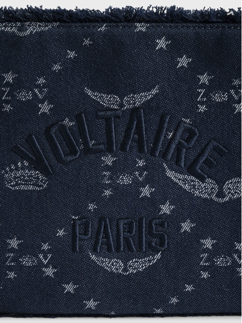 ANGEL DENIM MONOGRAM CLUTCH