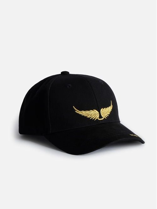 Women's cotton baseball cap with embroidered wings. -