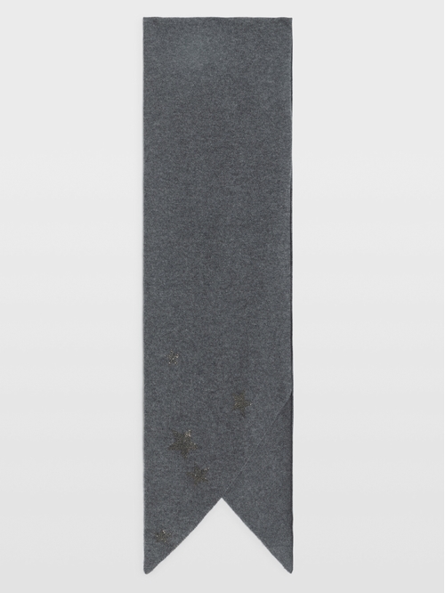 Description and information Wool and cashmere scarf adorned
