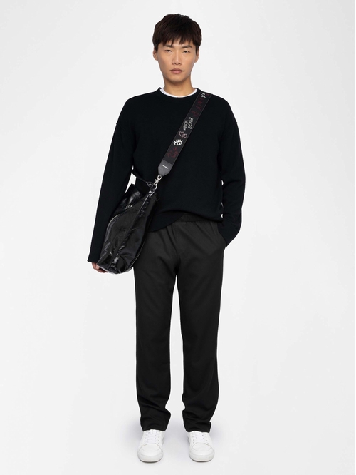 Straight-cut casual trousers with elasticated waist. -