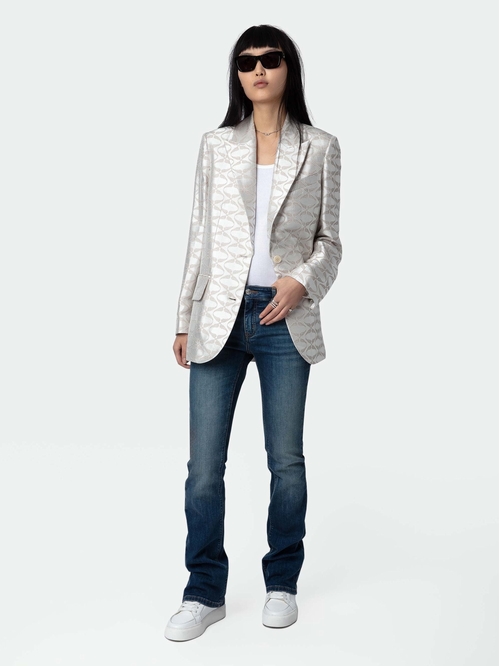 Light tailored jacket with tailored collar, button closure