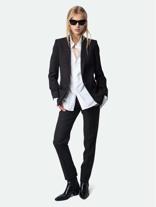 Structured straight-cut blazer with button fastening and