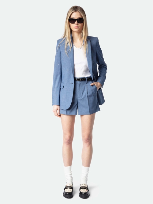 Tailored shorts in cotton twill. - Tailored shorts in cotton