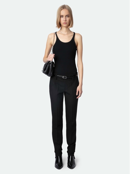 Woman's Zadig&Voltaire black suit trousers with rhinestone