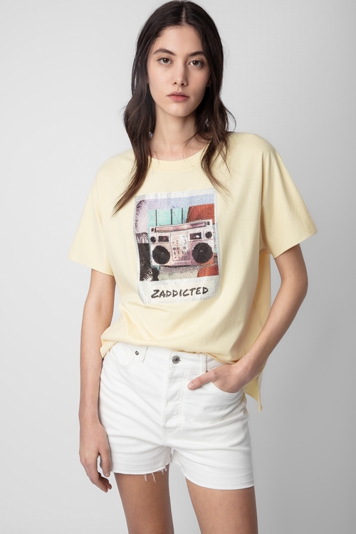 FITZ + EDDI Striped T-Shirt - Women's T-Shirts in Sage