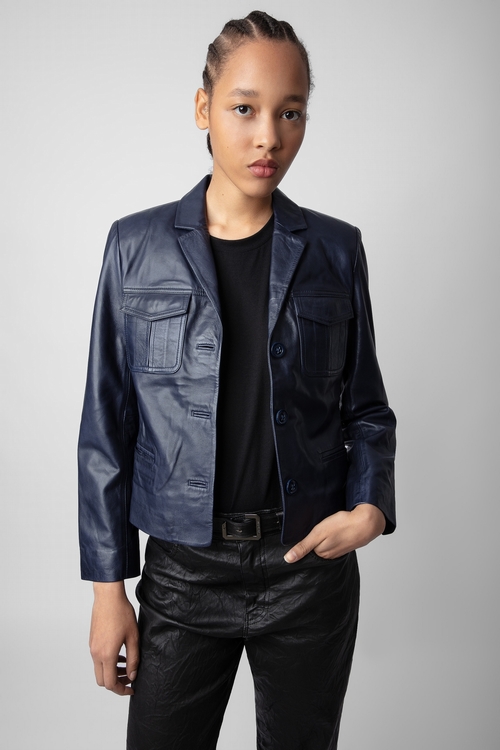 Marine on sale leather jacket