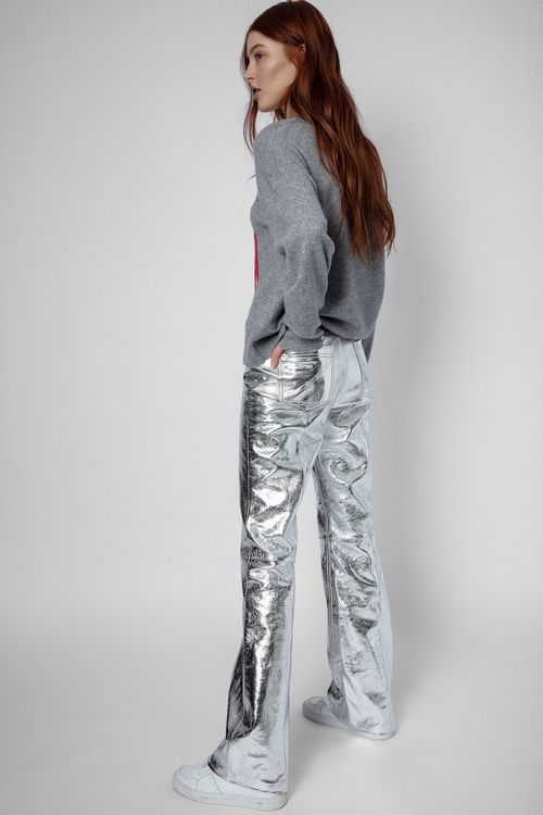 silver cargo trousers