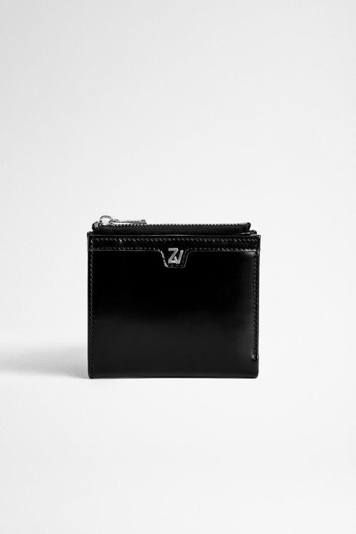 Zadig&Voltaire mens glacé-effect leather card holder