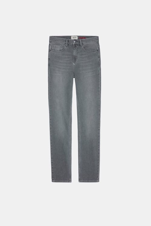 Men's regular-fit grey denim jeans Classic-cut fitted-leg