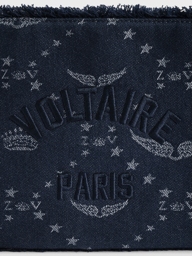 ANGEL DENIM MONOGRAM CLUTCH