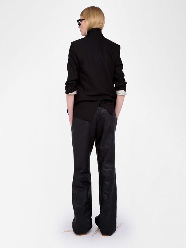 POCHA CRINKLED LEATHER PANTS