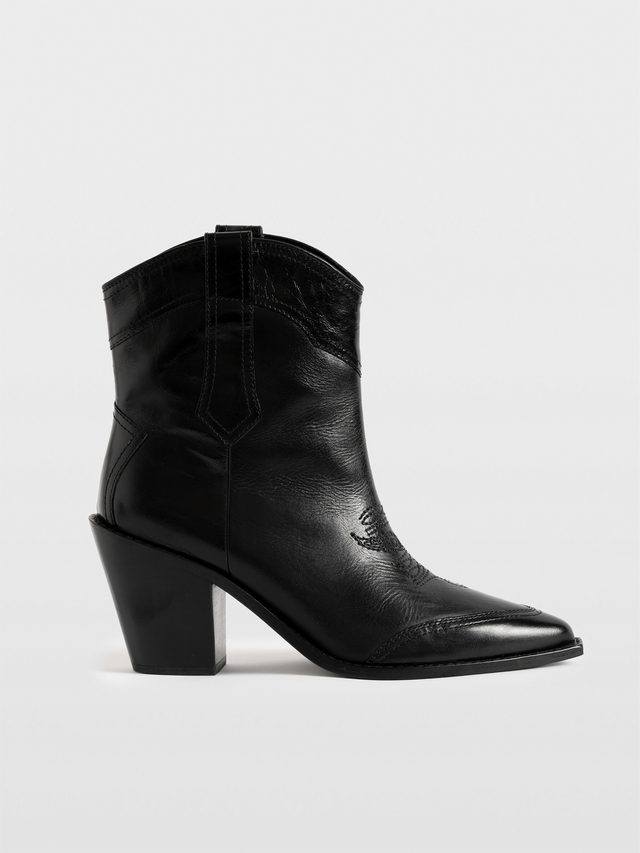 CARA VINTAGE PATENT BOOTS