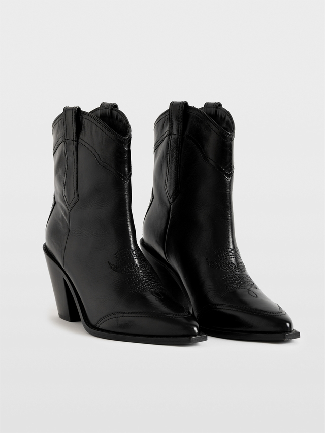 CARA VINTAGE PATENT BOOTS