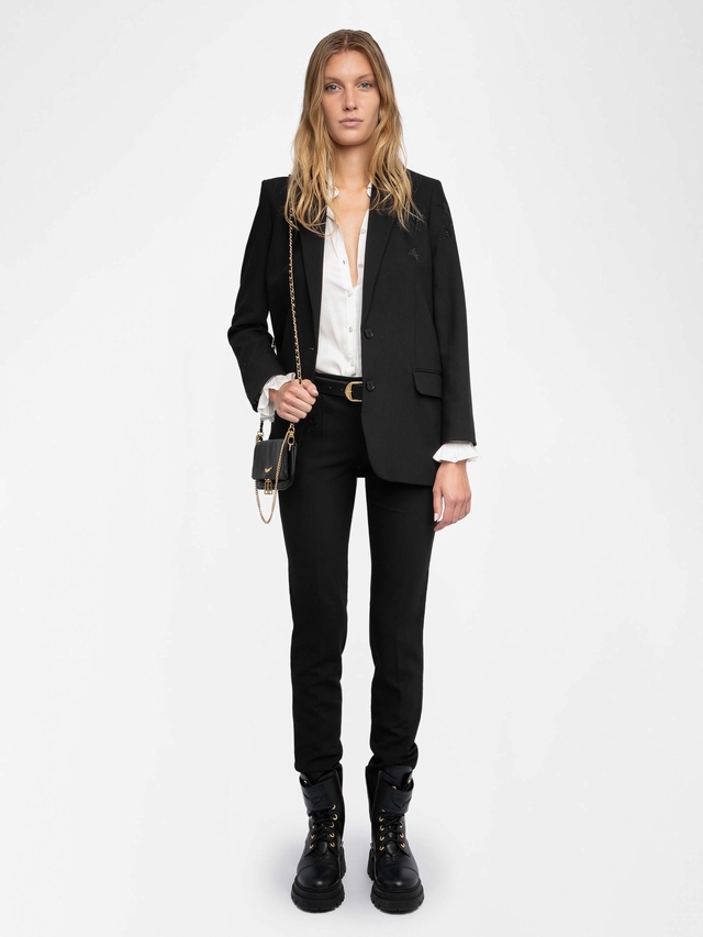 PRUNE STRASS STAR PANTS